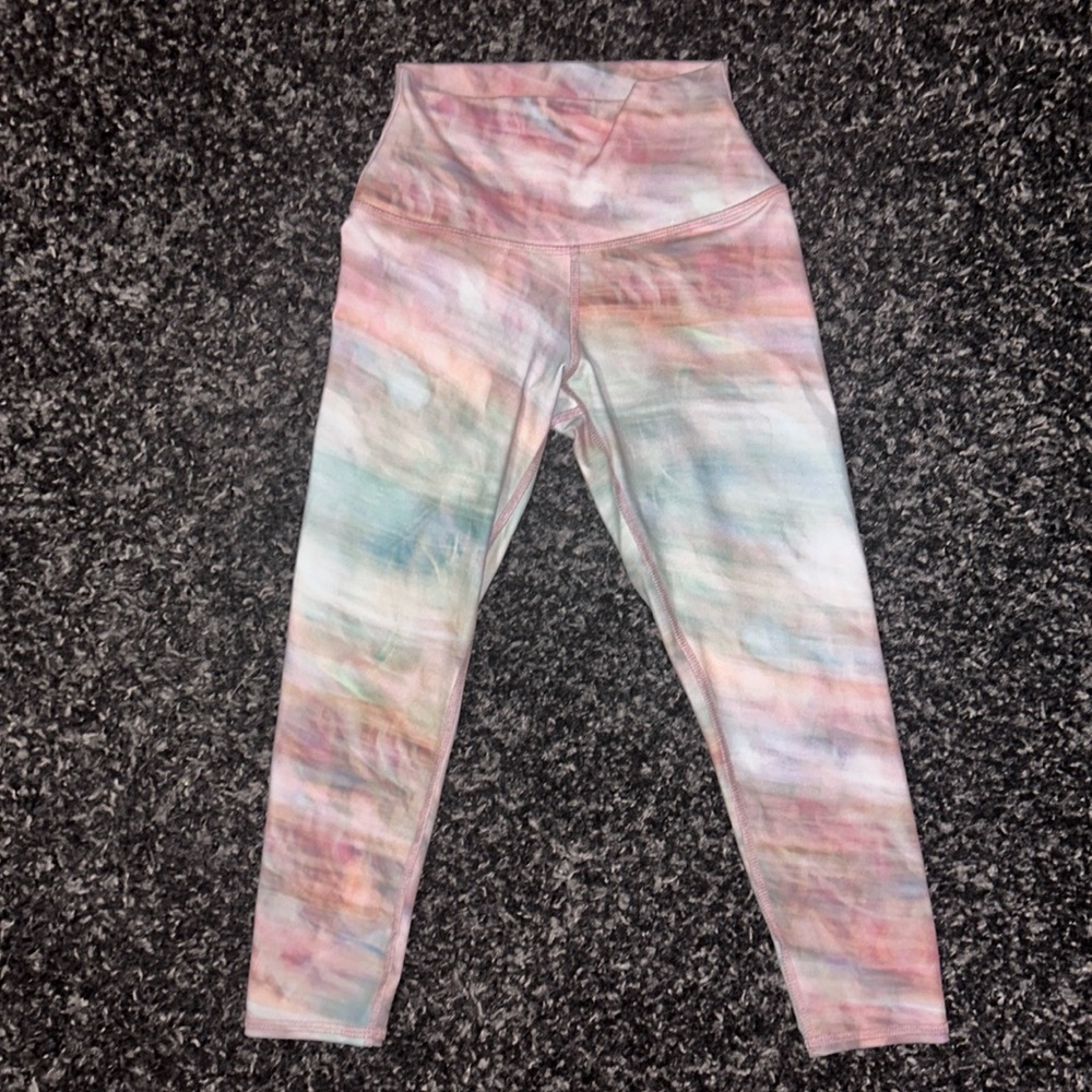 Evolution & Creation High Waist Cropped Leggings in Multicoloured Pastel Colours
